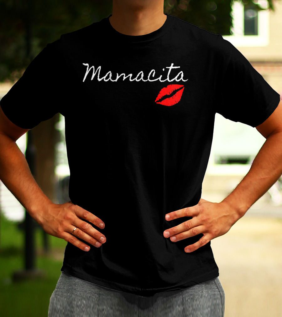 Mamacita Funny Cute USAMexican With Red Lips T-Shirt