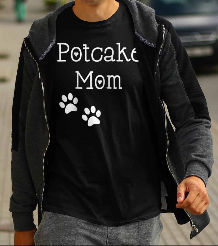 Potcake Mom Paw Print Heart T-Shirt
