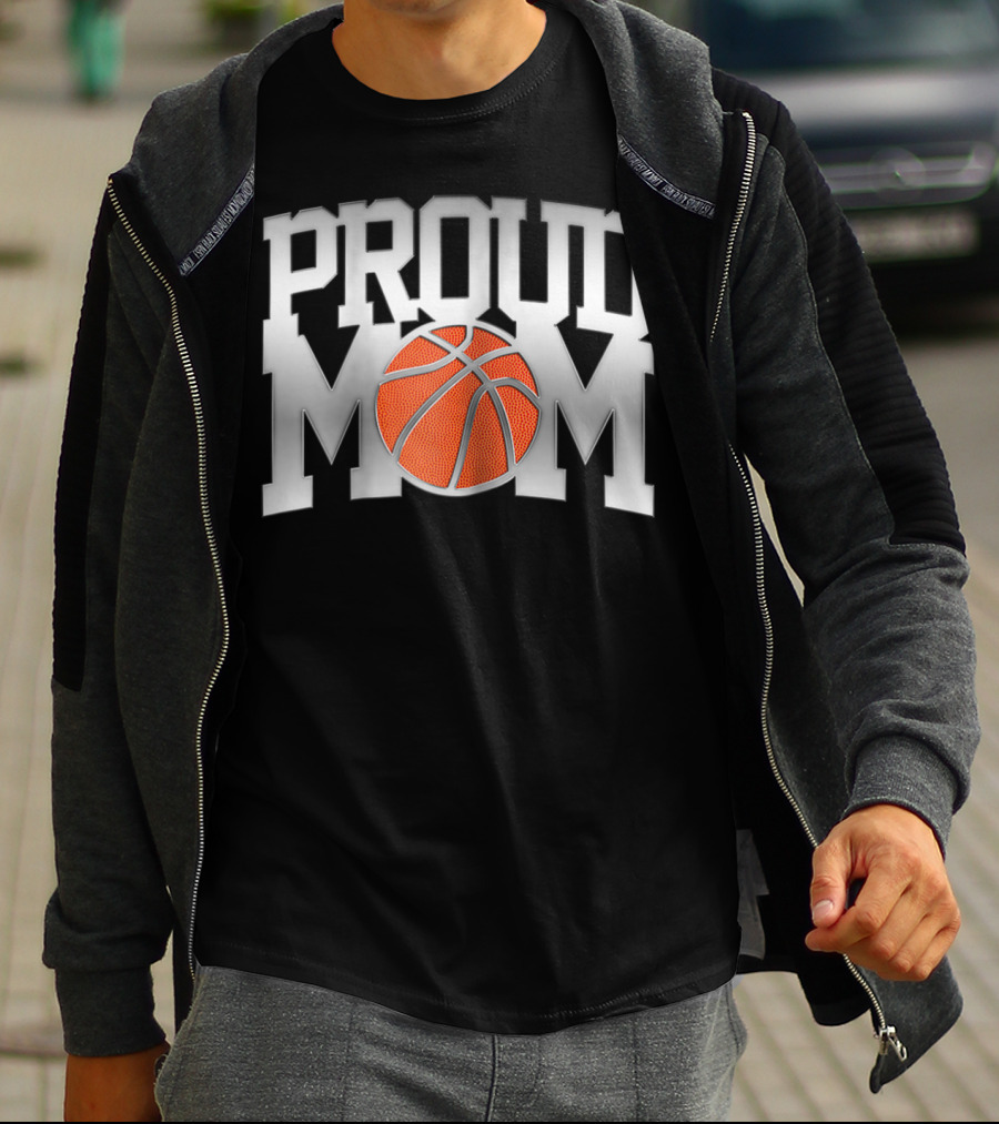 Proud Mom Basketball T-Shirt