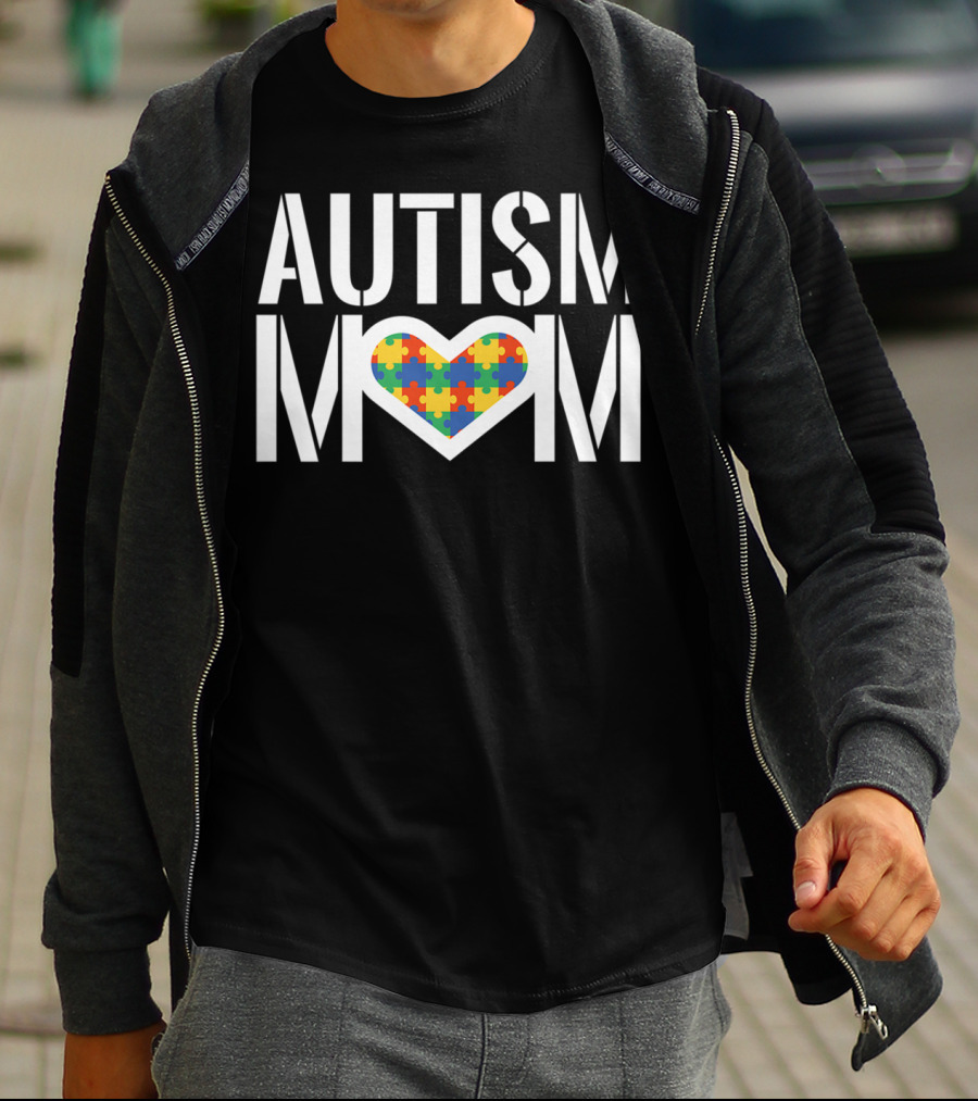 AUTISM MOM Heart Puzzle T-Shirt