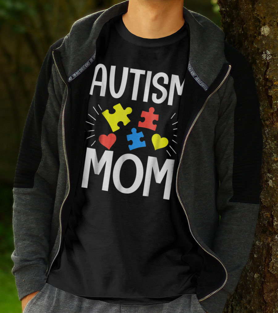 AUTISM MOM Puzzle Heart T-Shirt