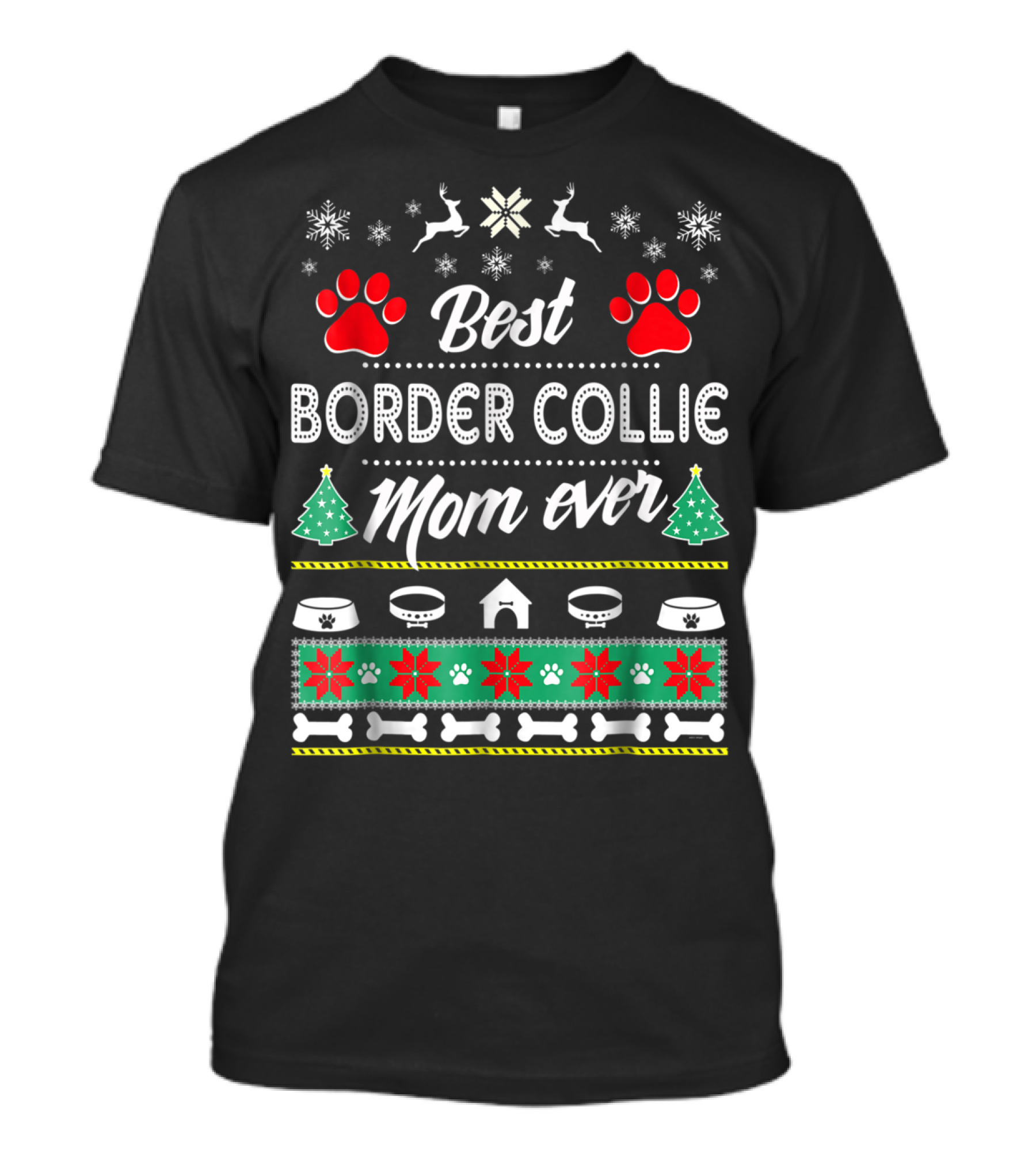 Best Border Collie Mom Ever Christmas T-Shirt