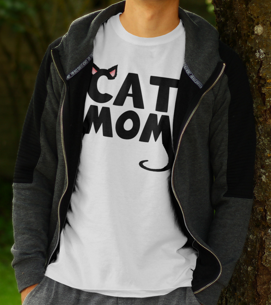 Cat Mom With Cat Ears And Tail T-Shirt