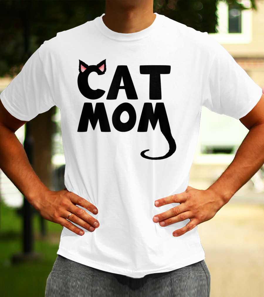 Cat Mom With Cat Ears And Tail T-Shirt