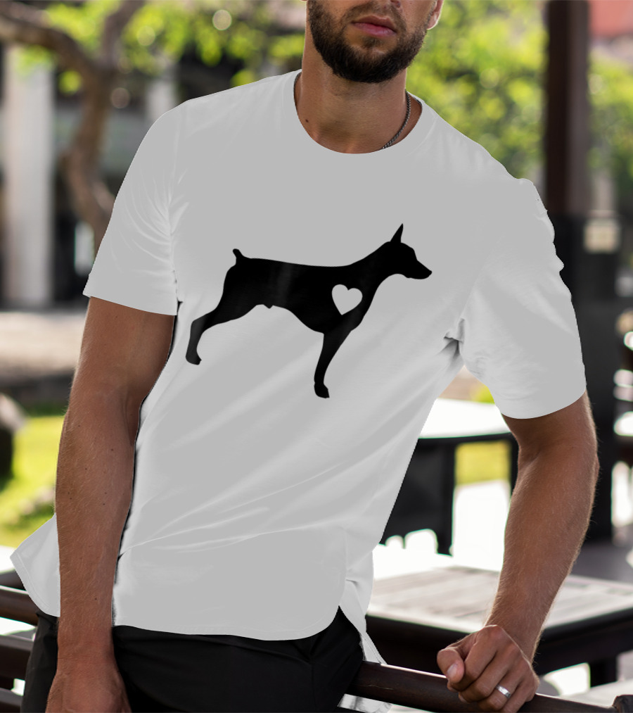 Doberman Heart Love Silhouette Dog Mom90 T-Shirt