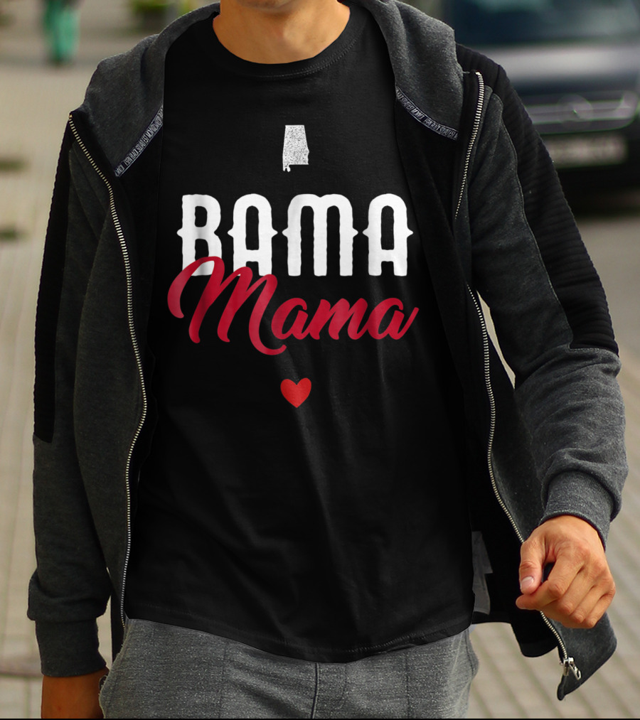 Bama Mama Best Alabama Mom Native Heart T-Shirt