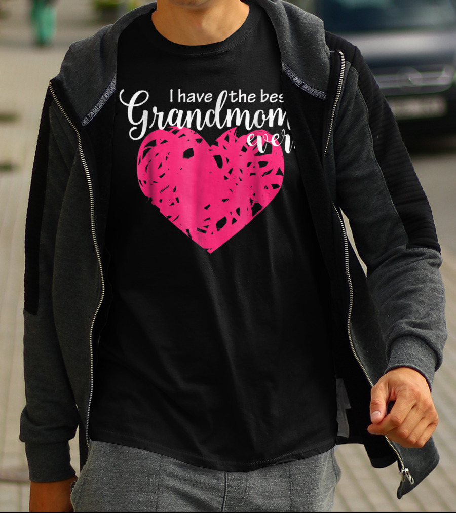 I Have The Best Grandmom Ever Pink Heart T-Shirt