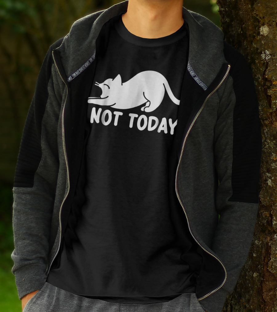 Lazy Cat Not Today Cat Lovers Cat Lady Cat T-Shirt