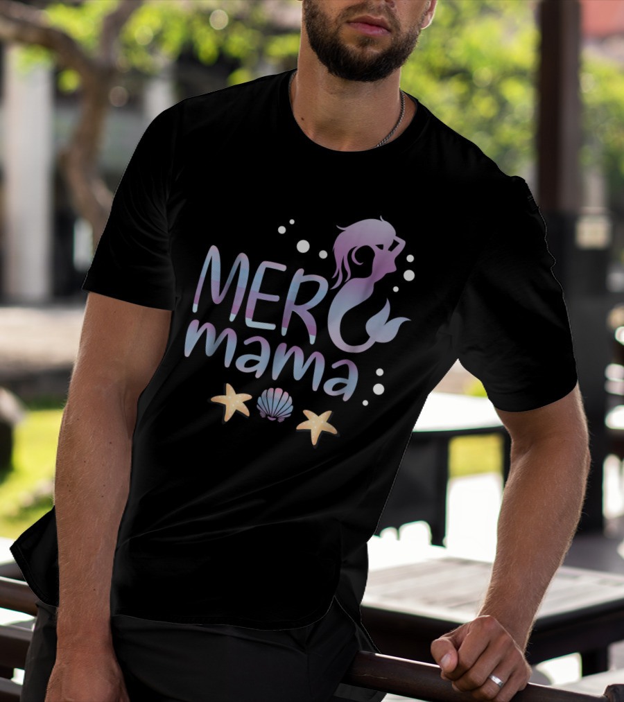 MER Mama Mermaid Birthday Party Mom T-Shirt
