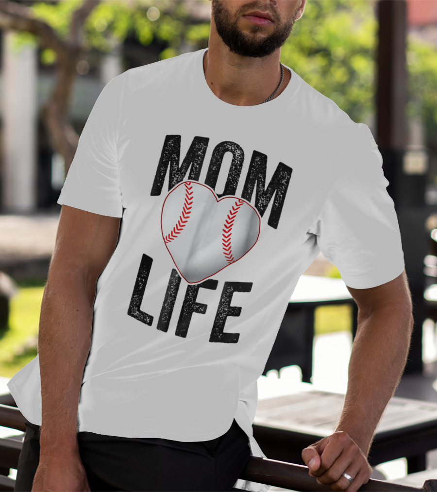 Mom Life Baseball Heart Mother Mama Player Team Heart25 T-Shirt