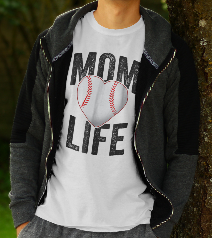 Mom Life Baseball Heart Mother Mama Player Team Heart25 T-Shirt