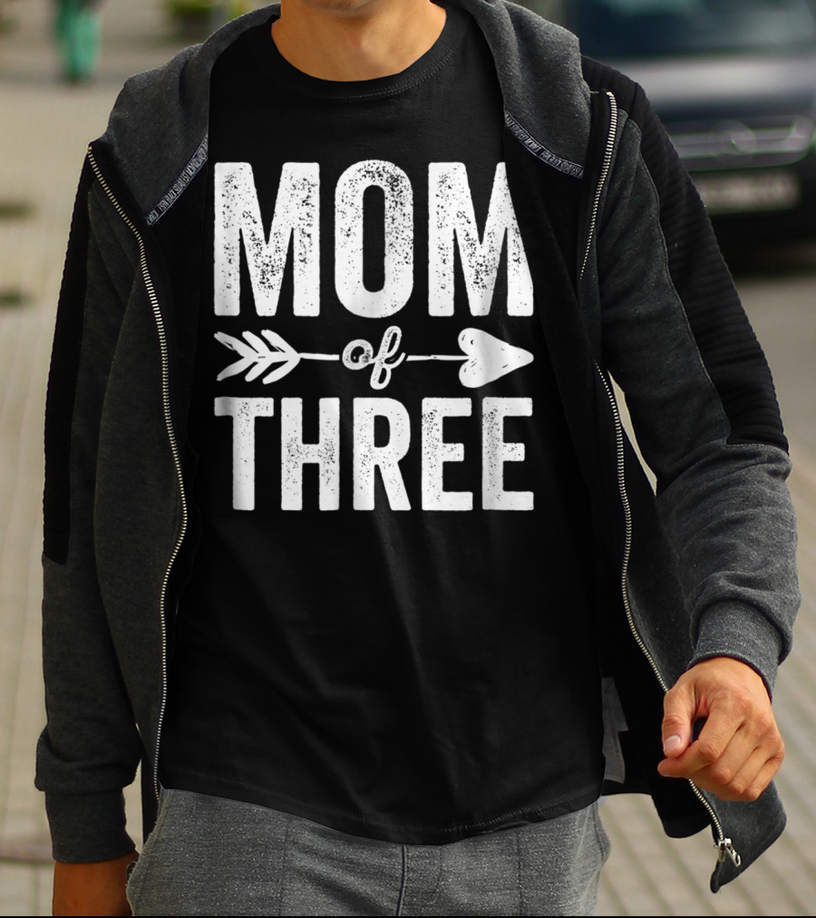 Mom Of Three Arrow Heart T-Shirt