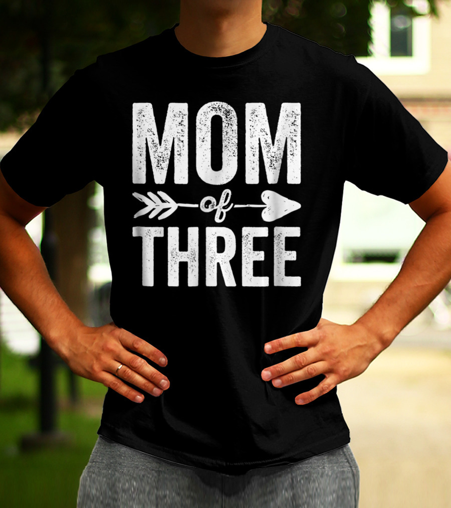 Mom Of Three Arrow Heart T-Shirt