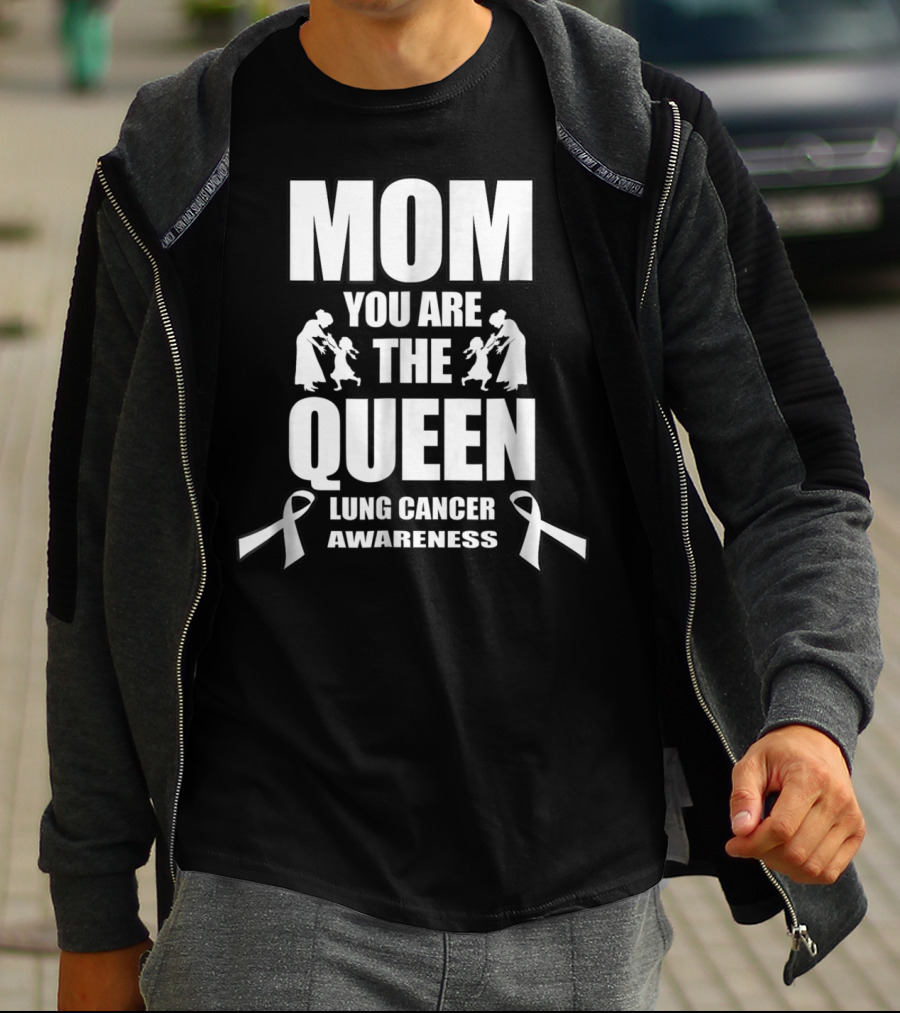 Mom You Are The Queen Lung Cancer Awareness Ribbon Iconic T-Shirt