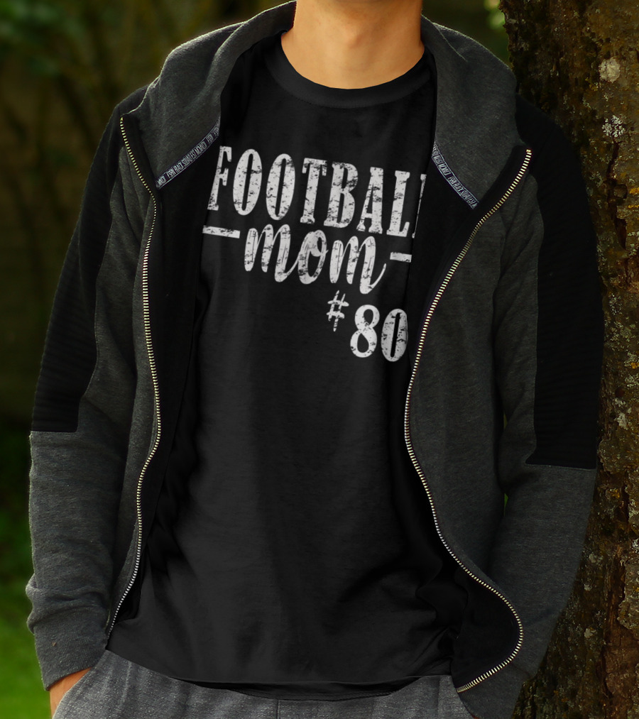 Football Mom Personalized #80 All Numbers Available T-Shirt