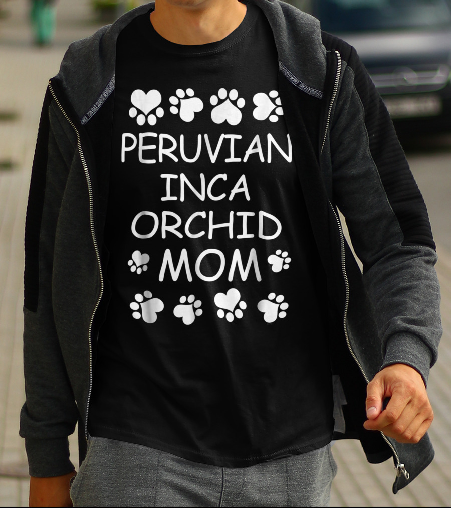 Peruvian Inca Orchid Mom Paw Prints T-Shirt