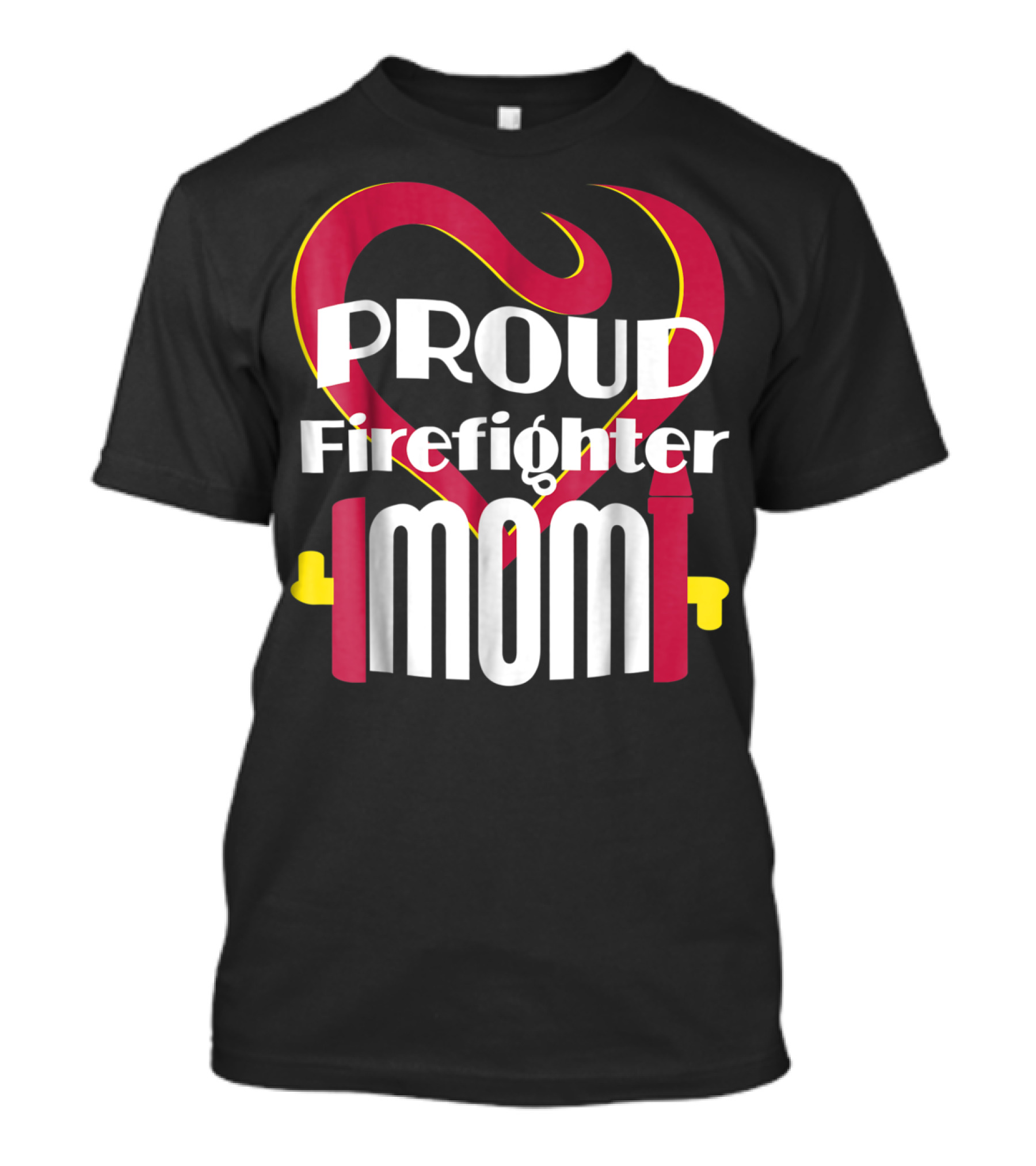 Proud Firefighter Mom Heart T-Shirt