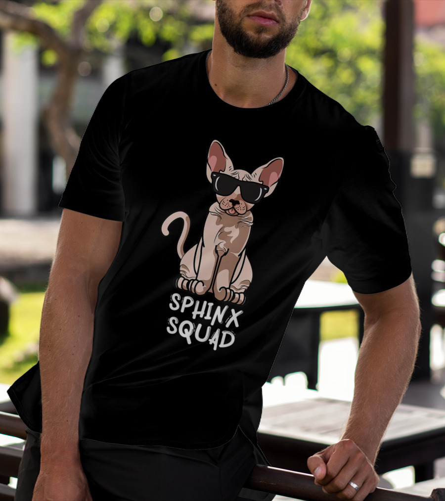 Sphynx Cat Lovers Cat Mom Sphinx Squad Holiday Greetings T-Shirt