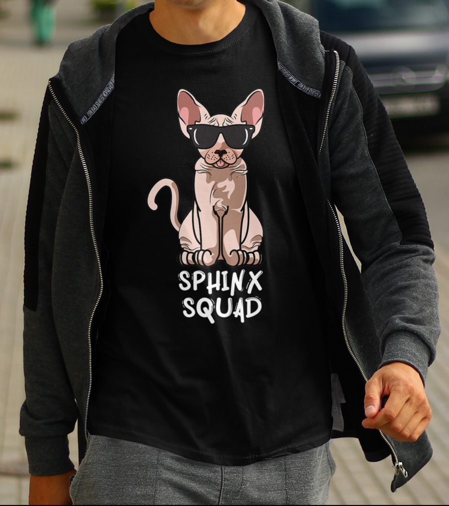 Sphynx Cat Lovers Cat Mom Sphinx Squad Holiday Greetings T-Shirt