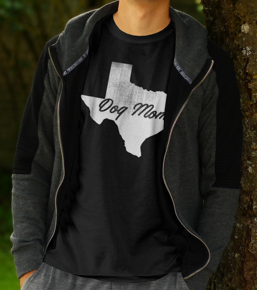 Texas State Dog Mom TX Lover Distressed Map T-Shirt