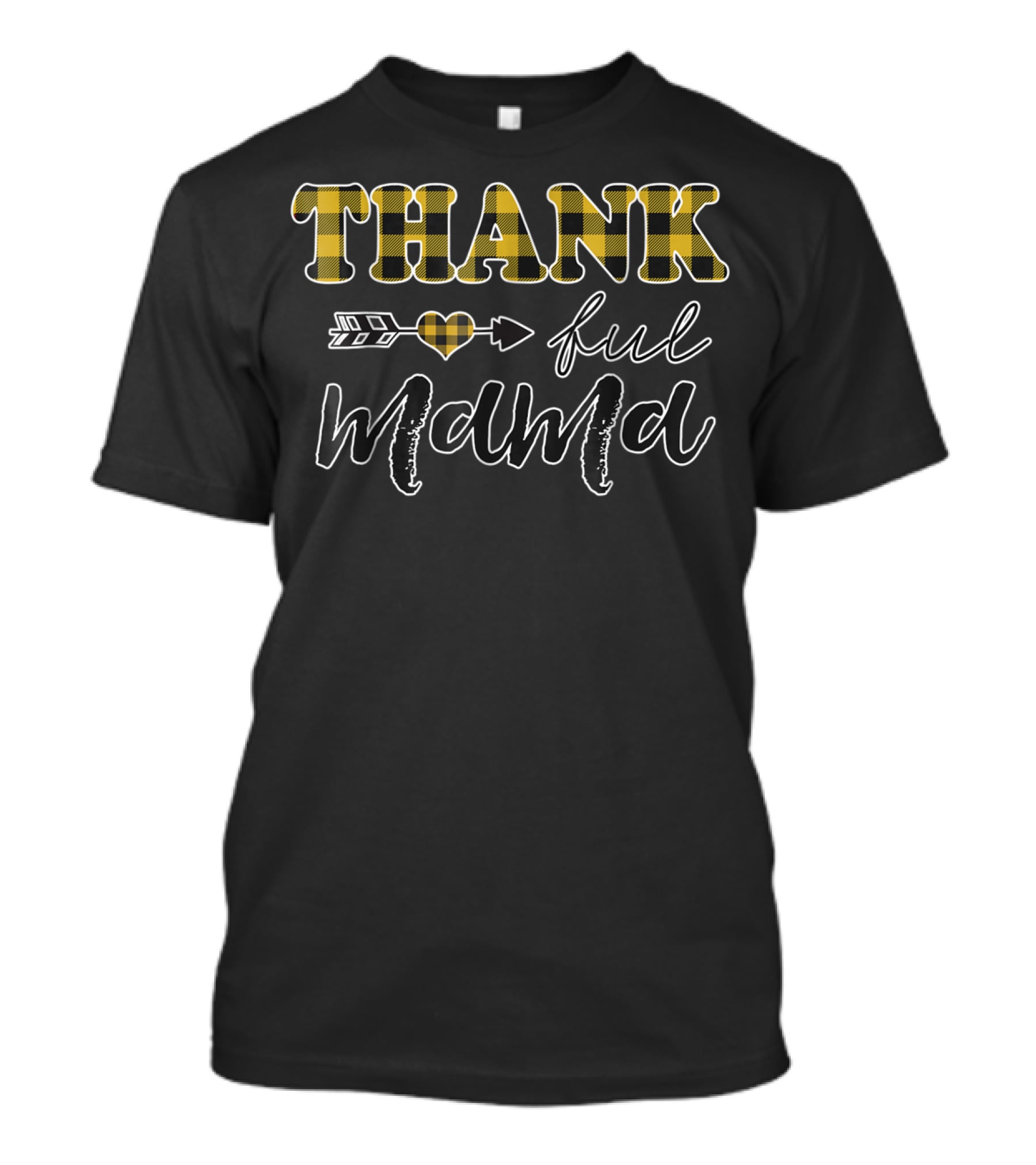 THANKful Ful Mama Arrow Heart Plaid T-Shirt