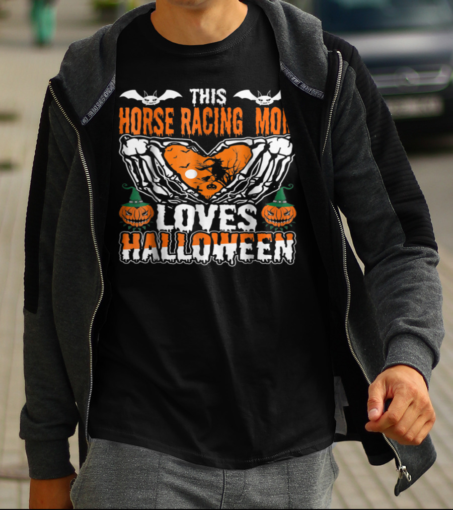 This Horse Racing Mom Loves Halloween T-Shirt