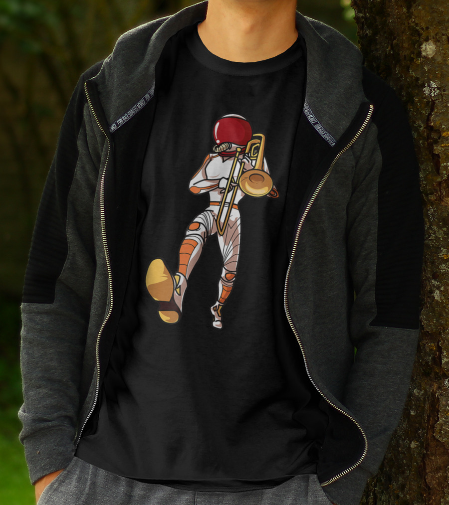 Trombone Mom Space Marching Band High School Mother T-Shirt