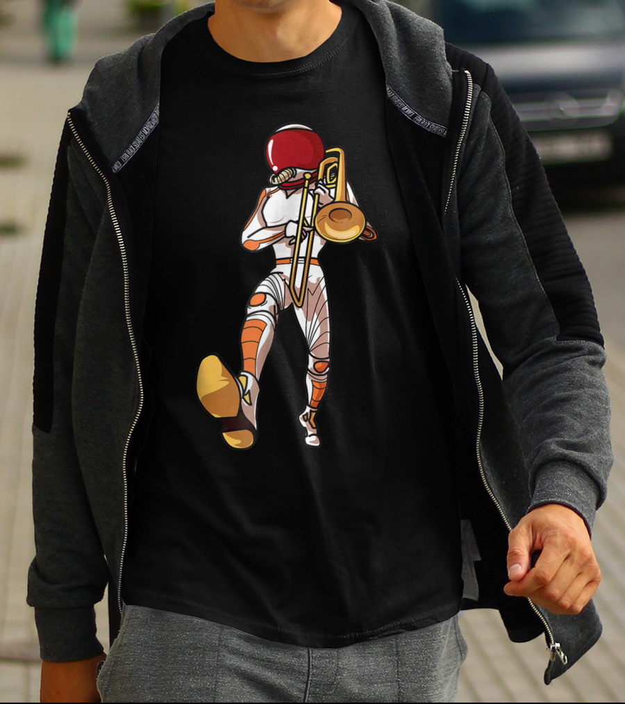 Trombone Mom Space Marching Band High School Mother T-Shirt