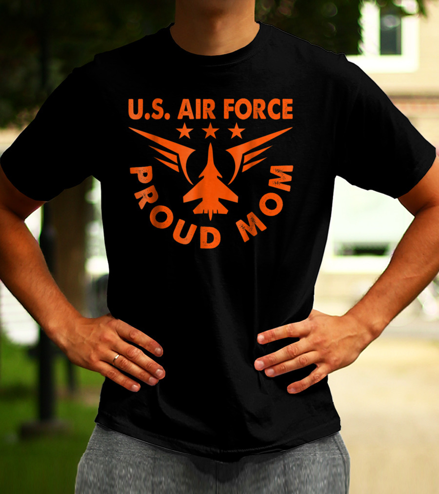 U.S. Air Force Proud Mom Jet And Stars T-Shirt