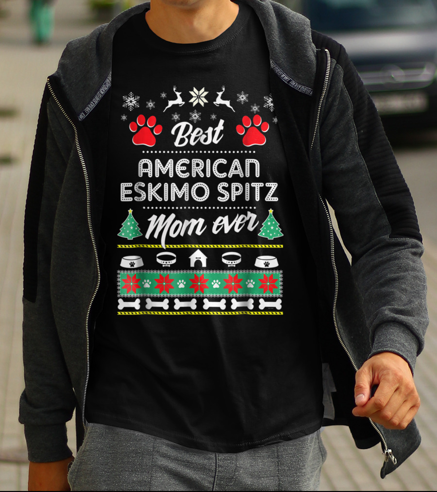 Best American Eskimo Spitz Mom Ever Christmas T-Shirt
