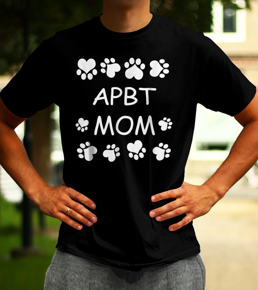 APBT Mom Lovers Paw Heart Christmas Birthday T-Shirt