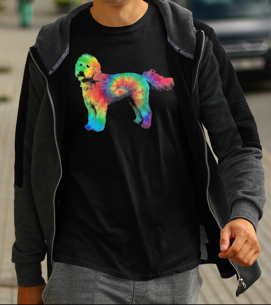 Doodle Tie Dye Rainbow Golden Labradoodle T-Shirt