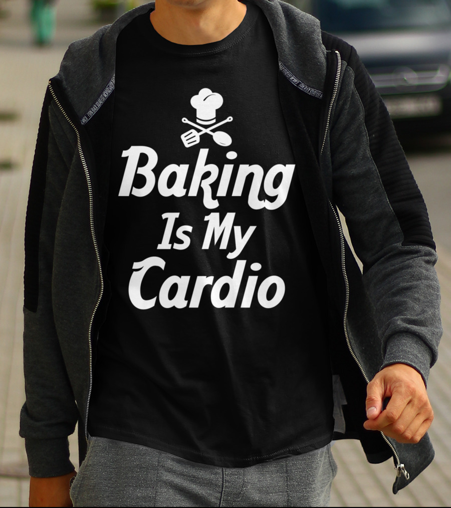 Bake Baking Is My Cardio Mom Grandma Chef Hat Spatula Spoon T-Shirt