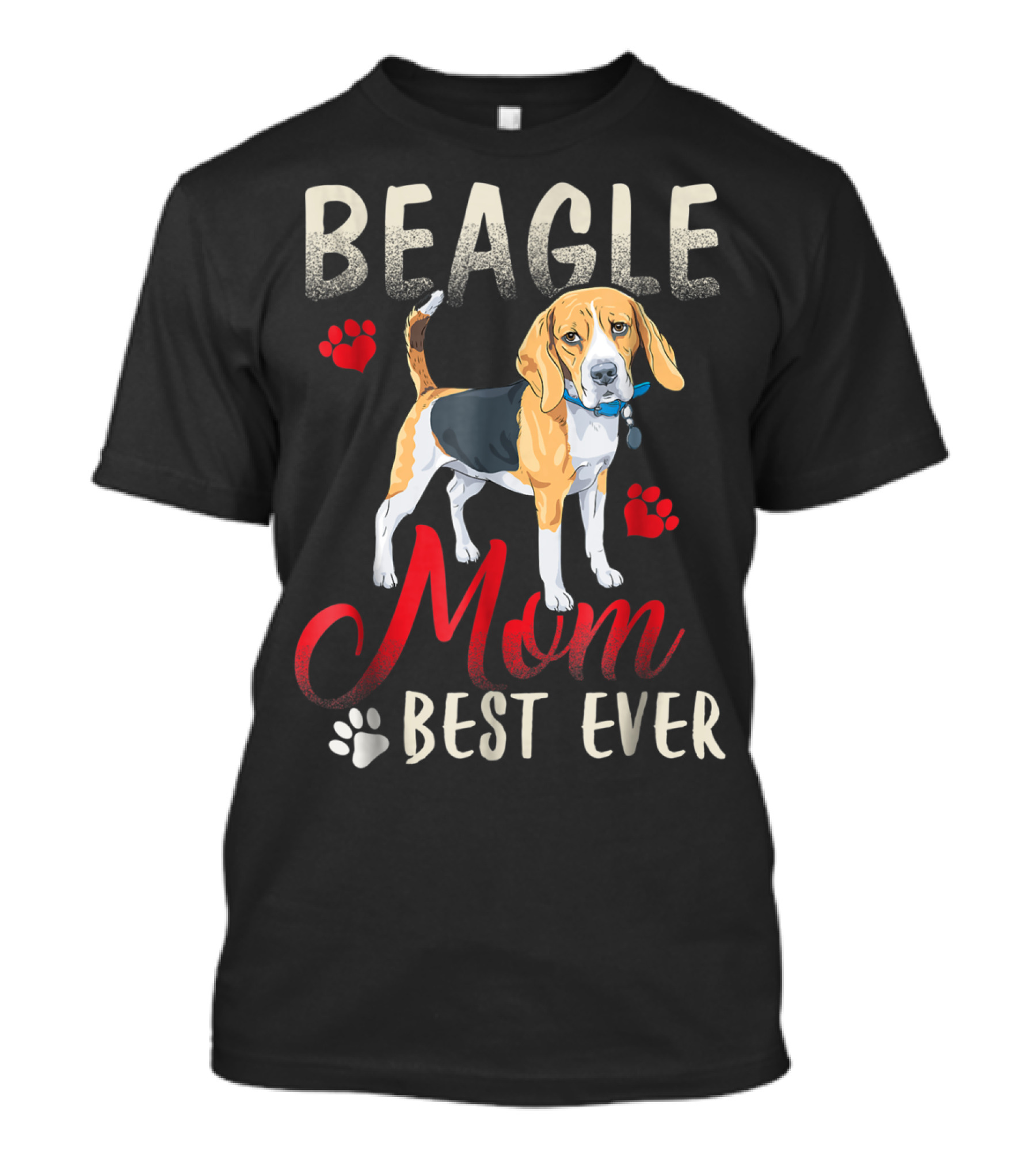 Beagle Mom Best Ever Beagle Dog With Paw Prints T-Shirt