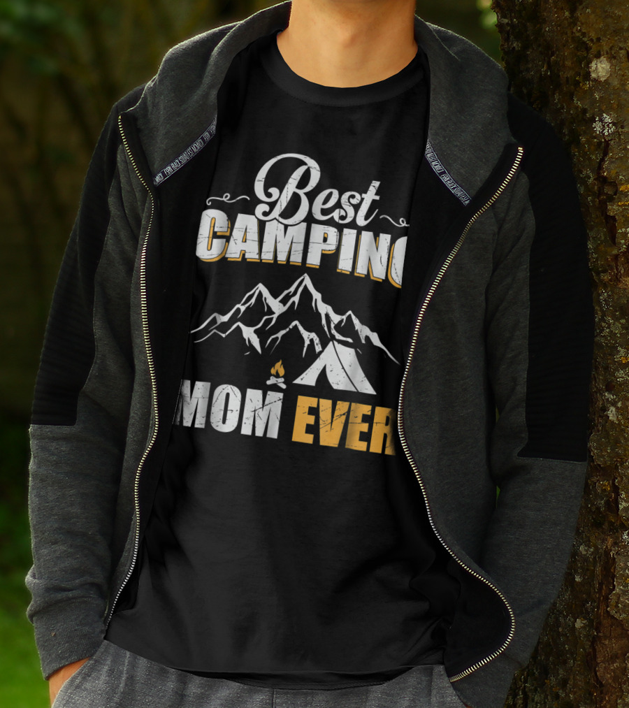 Best Camping Mom Ever Mountains And Tent Adventure T-Shirt