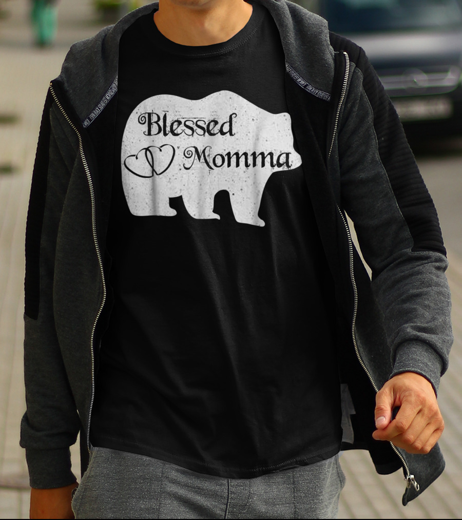 Blessed Momma Bear Heart T-Shirt