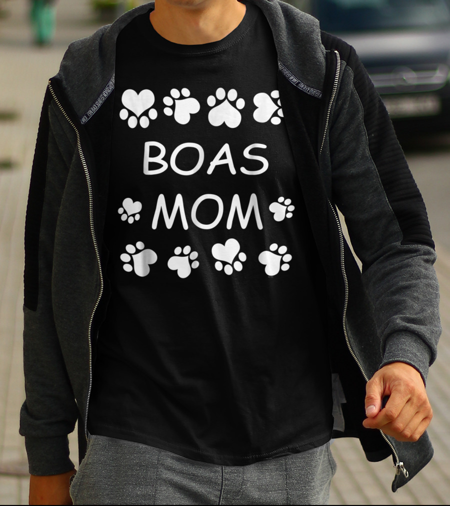 BOAS MOM Paw Heart Pattern Christmas Birthday T-Shirt