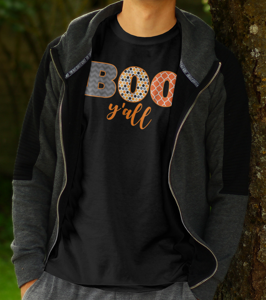 BOO Y'all Halloween Perfect Dad Teach51 Chevron Polka Dots T-Shirt