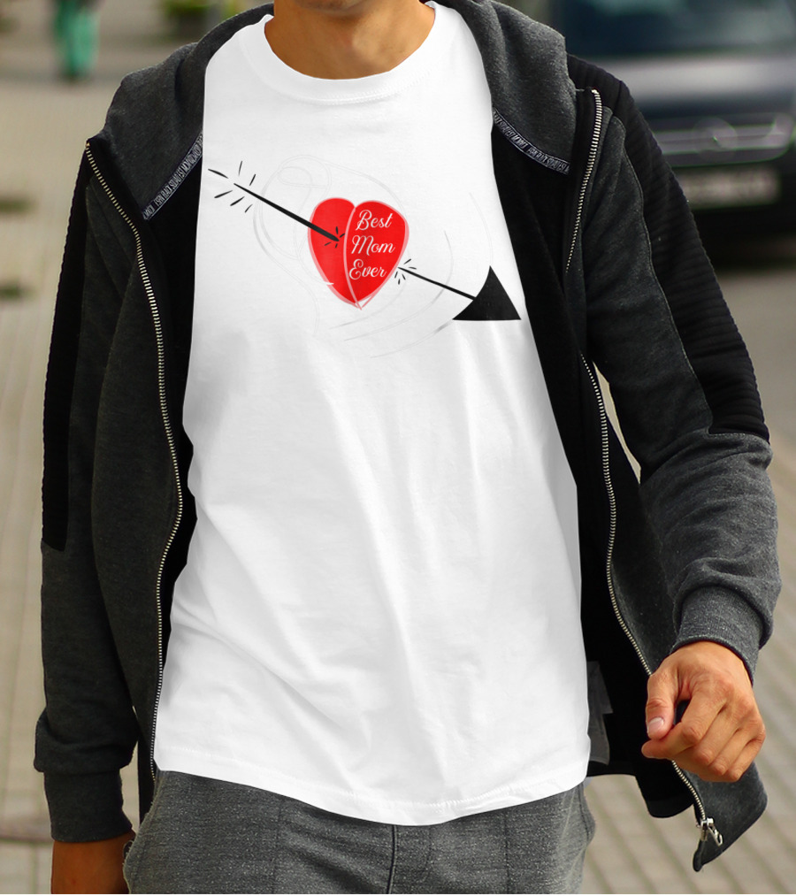 Best Mom Ever Red Heart With Arrow Birthday T-Shirt