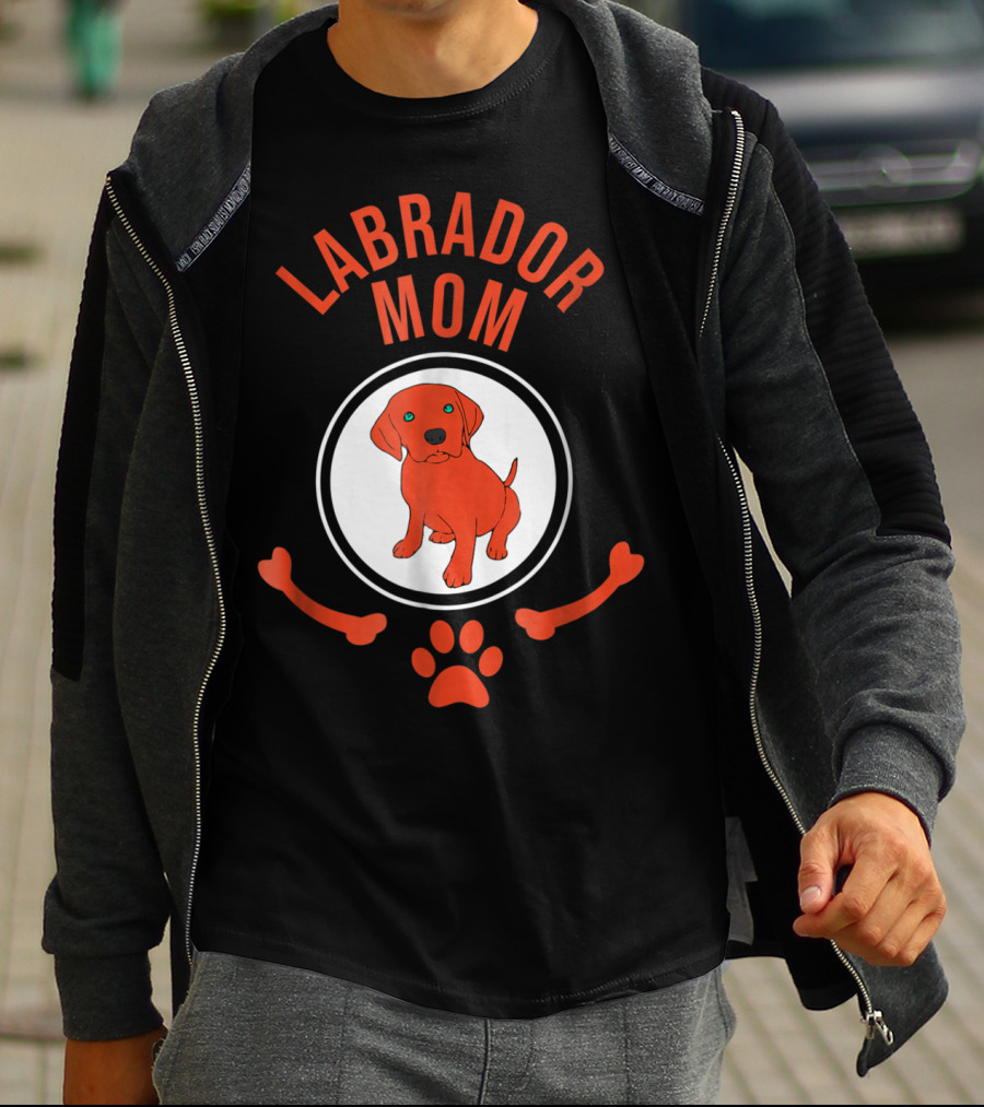 Labrador Mom Puppy Lover Cute Paw Bone T-Shirt