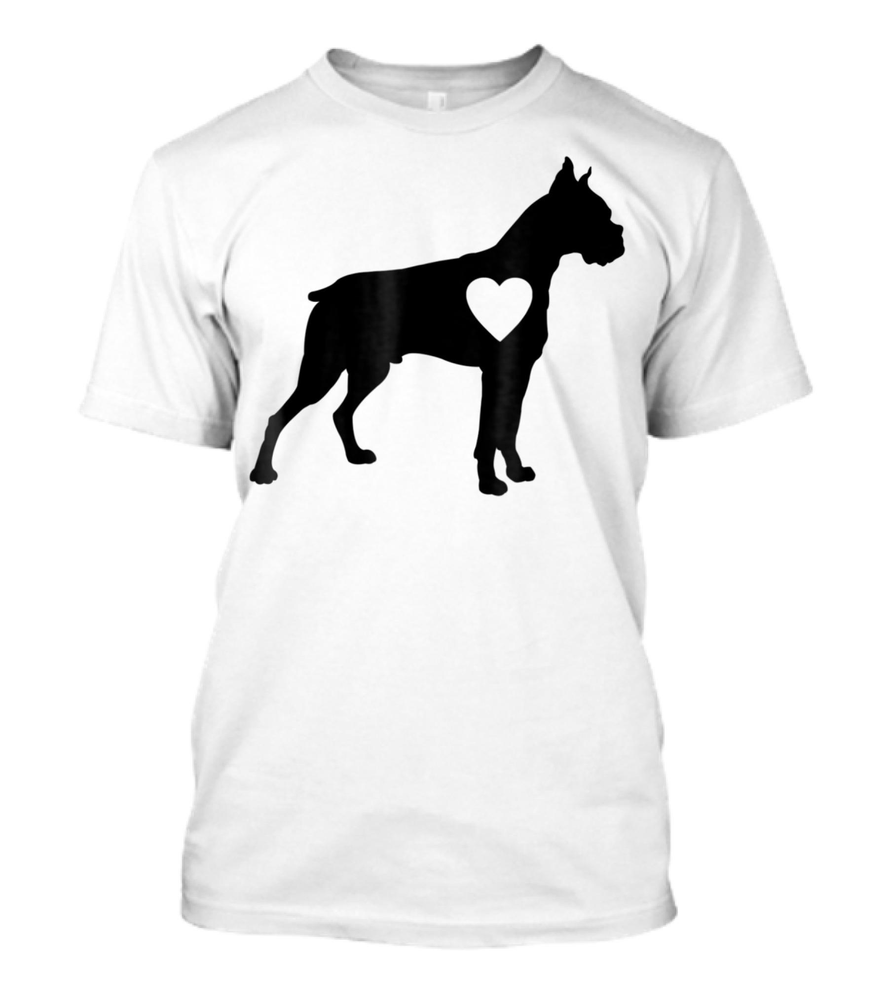Boxer Dog Heart Silhouette Design For Loving Dog Moms T-Shirt