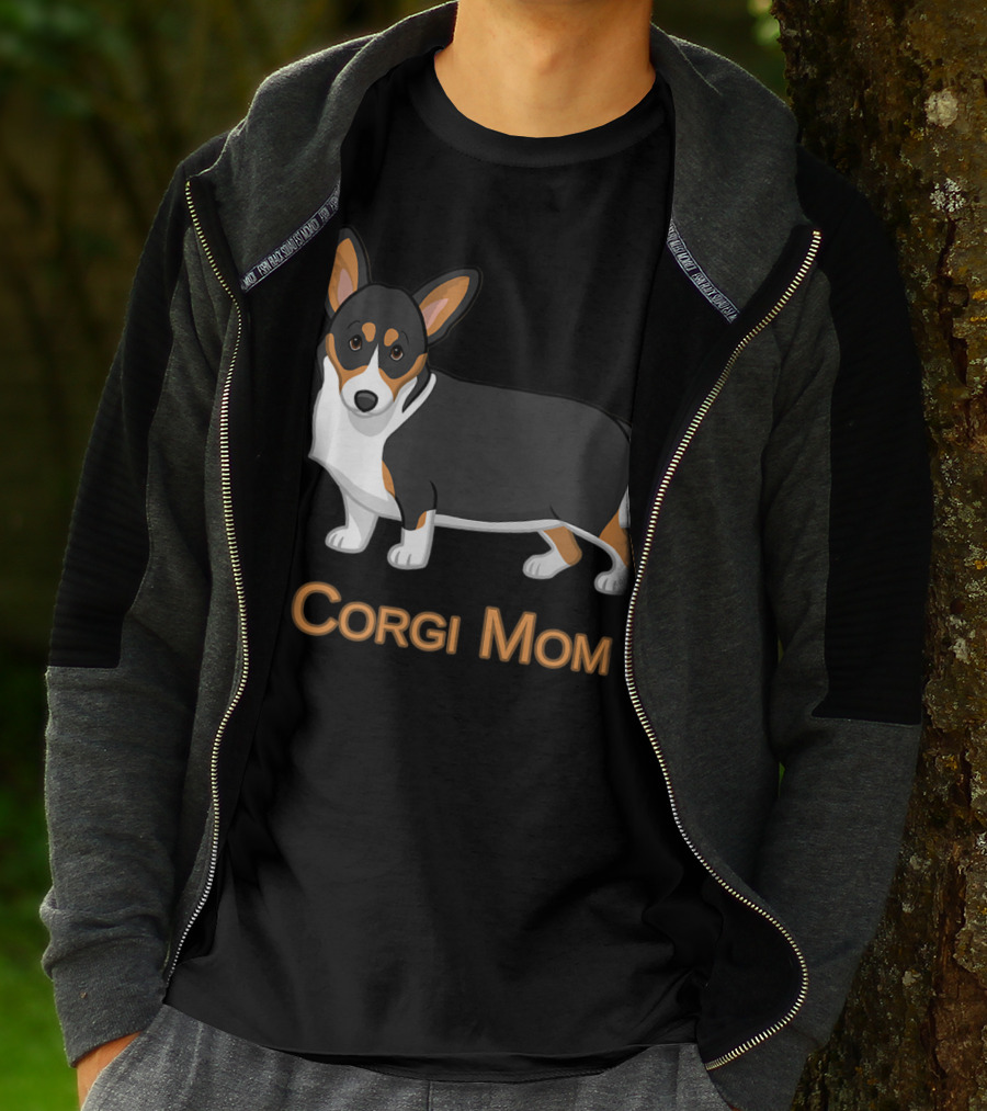 Corgi Mom Black Tricolor Cute Pembroke Corgi T-Shirt