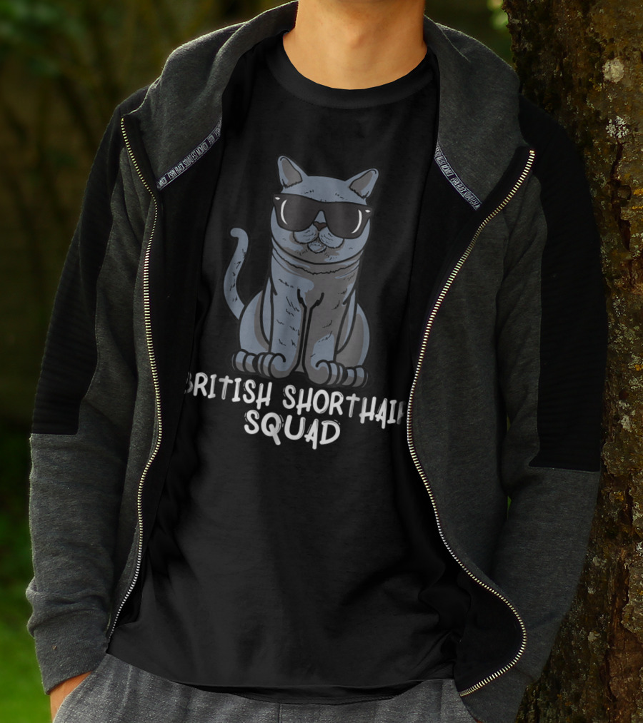 British Shorthair Squad Cat Mom Squad Cool Cat With Sunglasses T-Shirt
