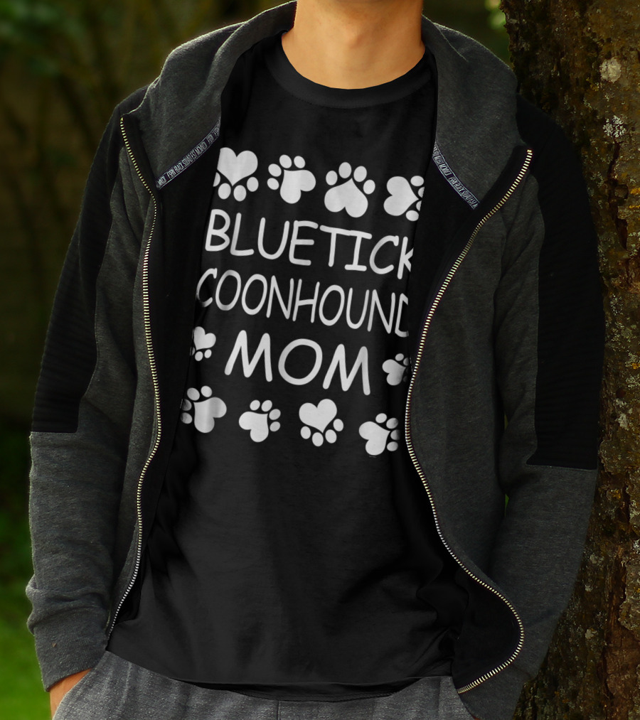 Bluetick Coonhound Mom Paw Print Lover T-Shirt