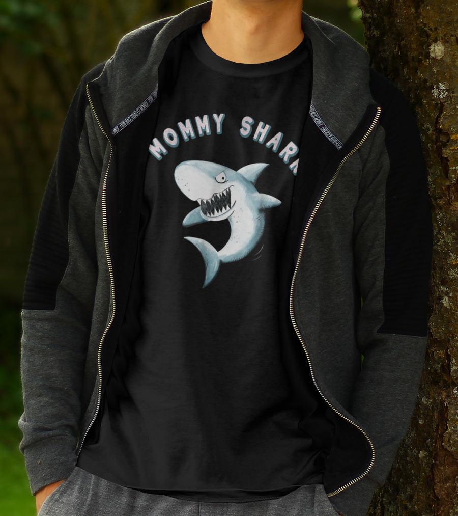 Mommy Shark I Shark Print Baby Shark T-Shirt