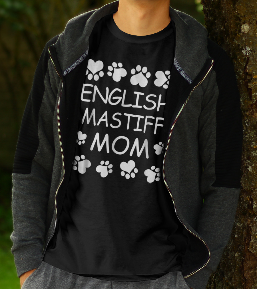 English Mastiff Mom Paw Print Lovers T-Shirt