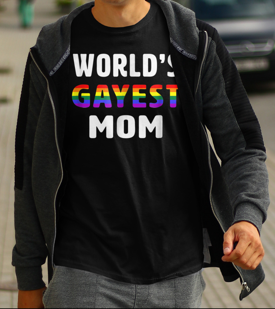 World's Gayest Mom Rainbow Pride T-Shirt