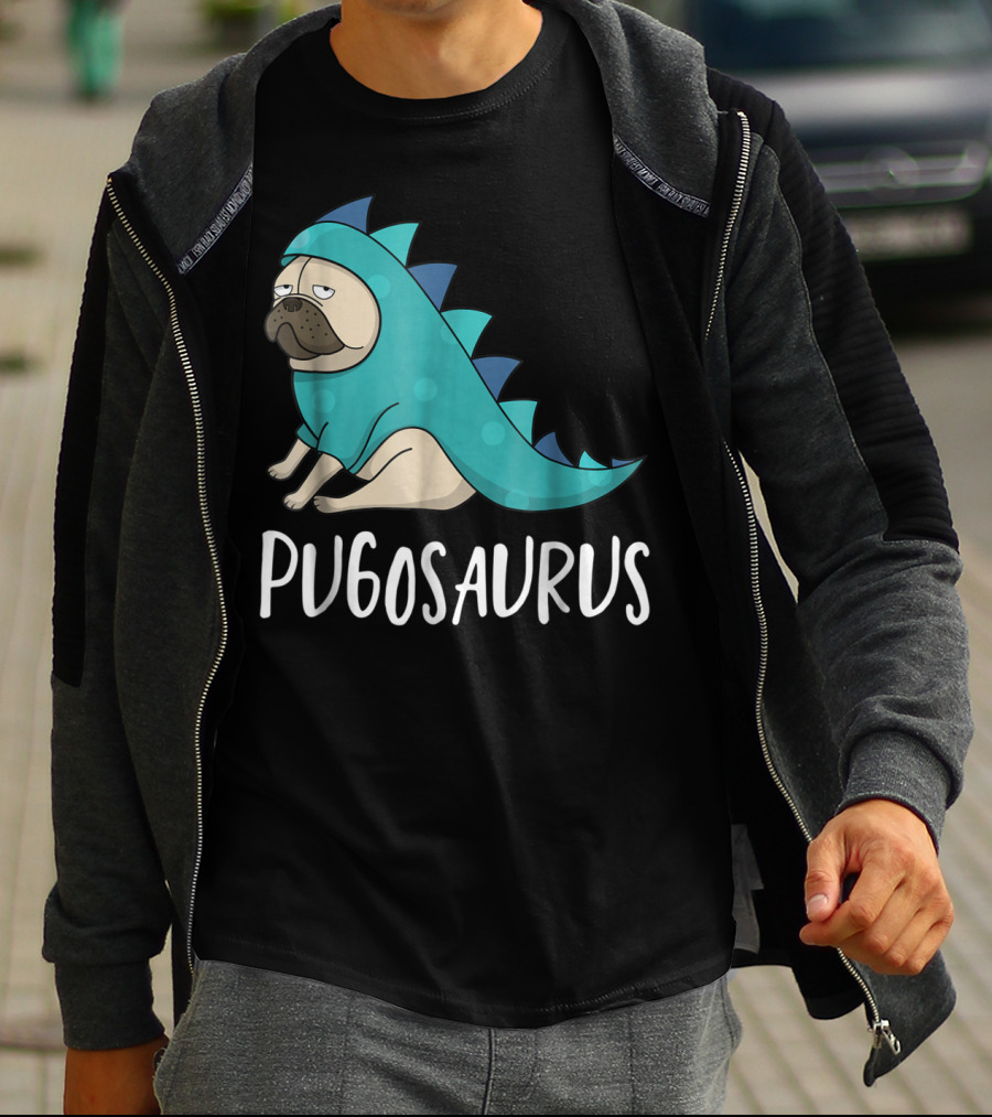 Pugosaurus Funny Pug Dog Mom Dino Dinosaur Puppy Lover T-Shirt