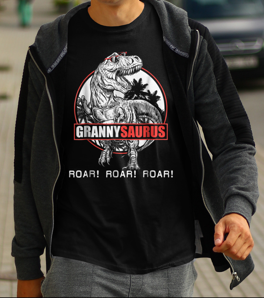 Grannysaurus Roar Roar Roar Dinosaur Grandma Fun T-Shirt