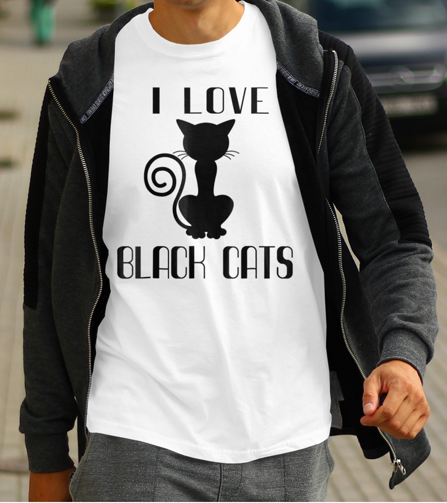 I Love Black Cats Cat Mom Witch T-Shirt
